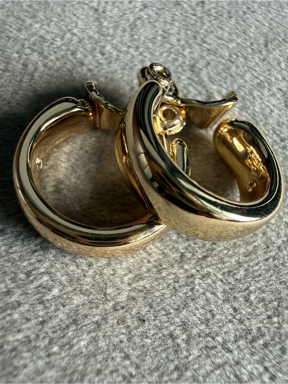 Polished Gold Thick Hoop Earrings for Women